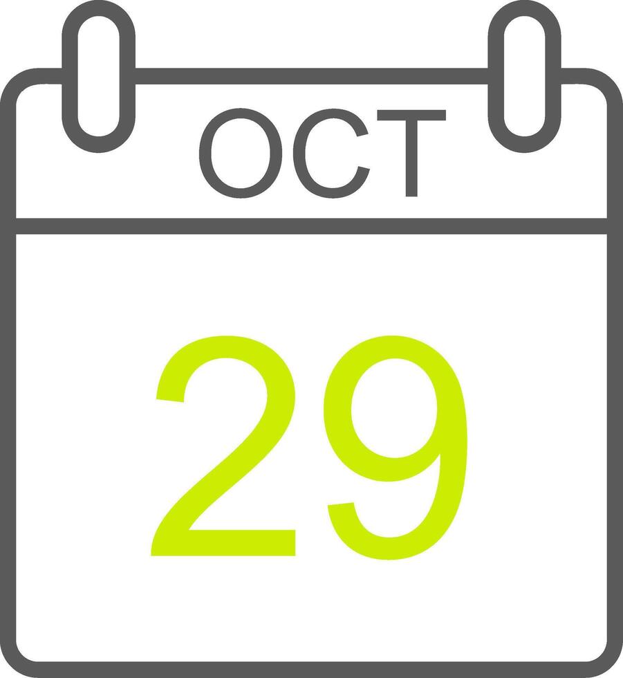 ottobre linea Due colore icona vettore