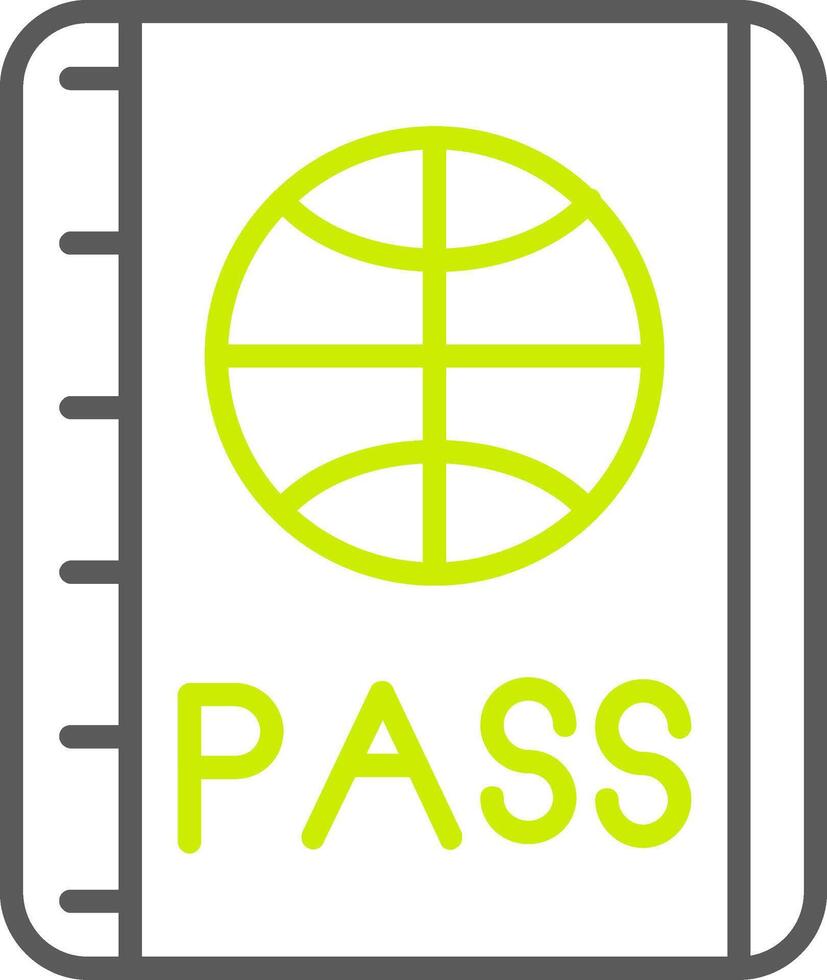 icona a due colori della linea del passaporto vettore