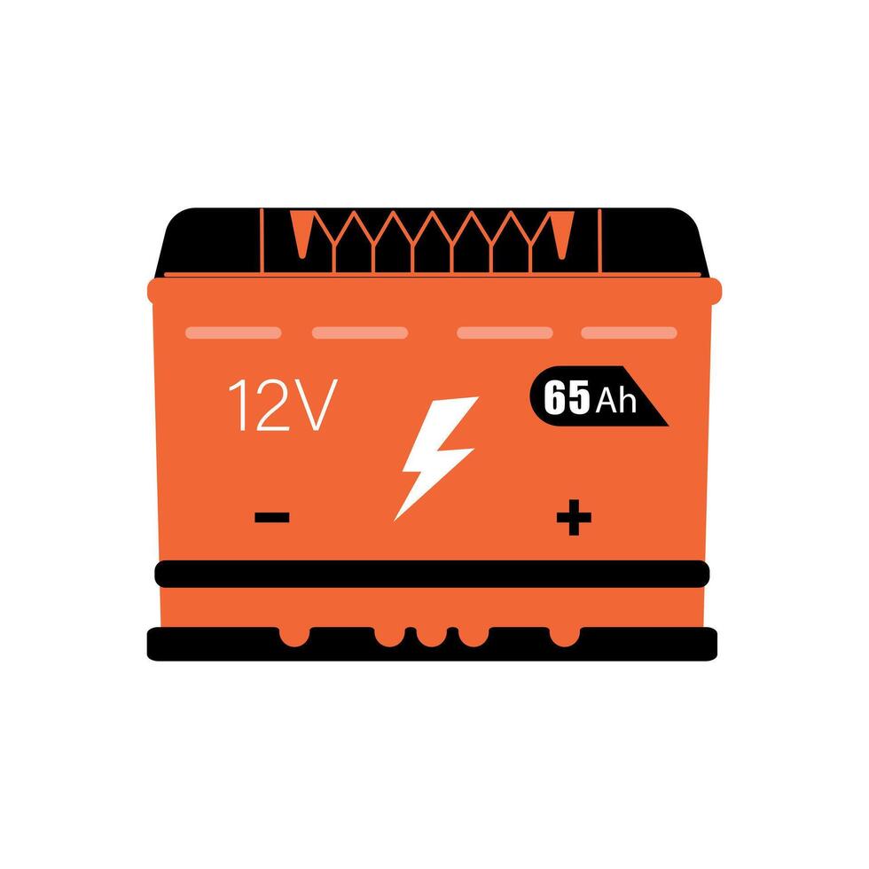 auto batteria piatto icona isolato su bianca sfondo. auto accumulatore batteria energia energia illustrazione vettore