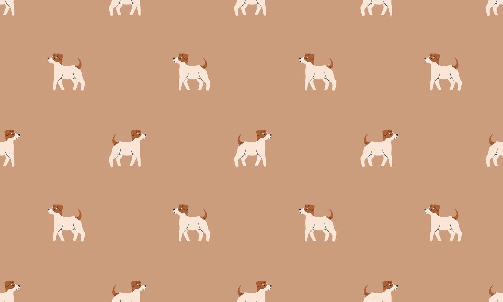 senza soluzione di continuità modello con carino Jack russell terrier. cani di diverso razze. lato Visualizza. piatto illustrazione vettore