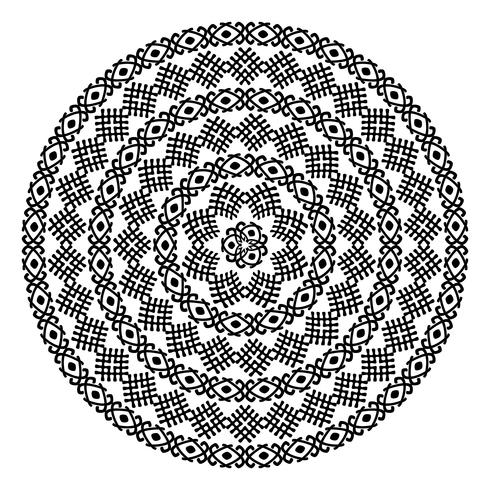 Forma rotonda vettoriale ornamentale isolato su bianco.