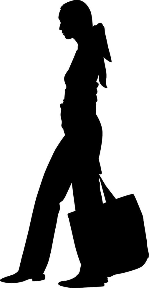 silhouette di shopping ragazza vettore