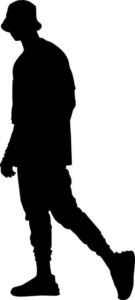 silhouette moda uomo su bianca sfondo vettore