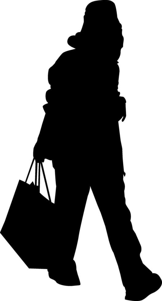 silhouette di shopping ragazza vettore