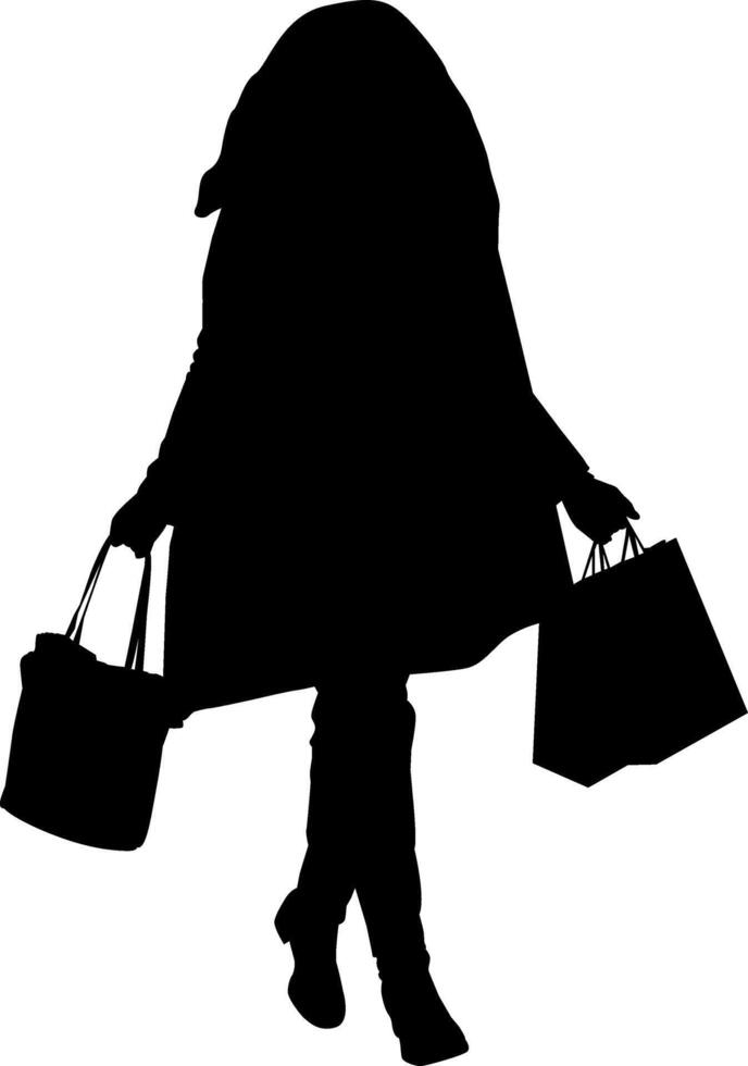 silhouette di shopping ragazza vettore