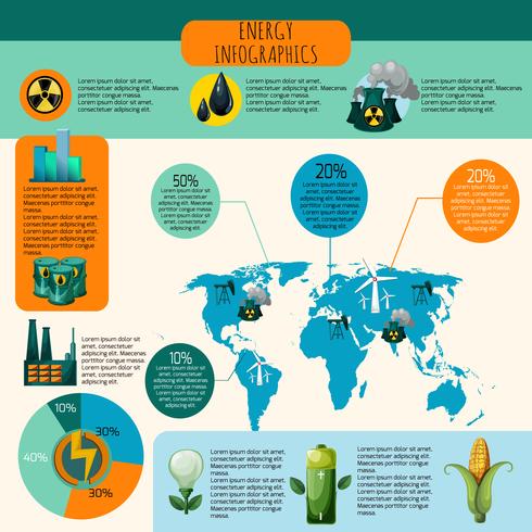 Insieme di Infographics di energia vettore