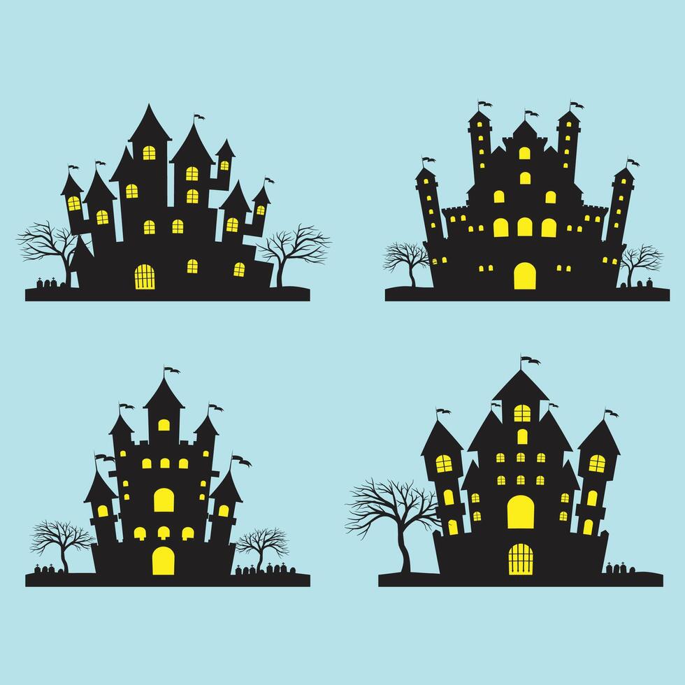 Halloween castello illustrazione vettore