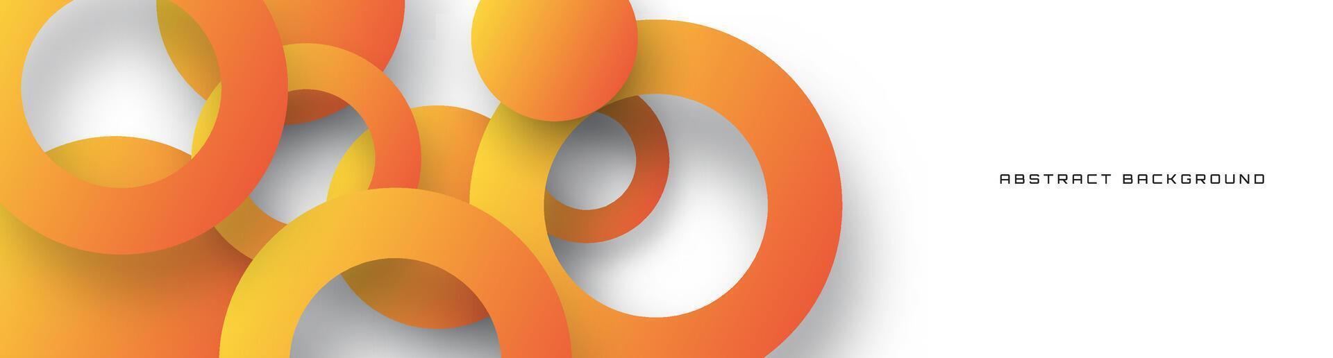 3d arancia bianca geometrico sfondo sovrapposizione strato su luminosa spazio con cerchi forme decorazione. minimalista grafico design elemento ritagliare stile concetto per striscione, volantino, carta, coperchio, o opuscolo vettore
