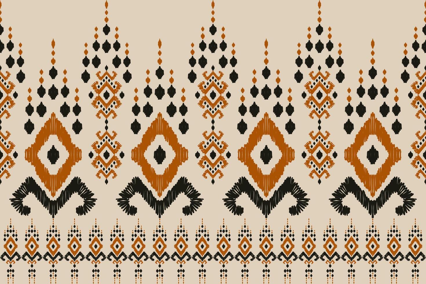 ikat tribale indiano senza soluzione di continuità modello. etnico azteco tessuto tappeto mandala ornamento nativo boho gallone tessile.geometrico africano americano orientale tradizionale illustrazioni. ricamo stile vettore