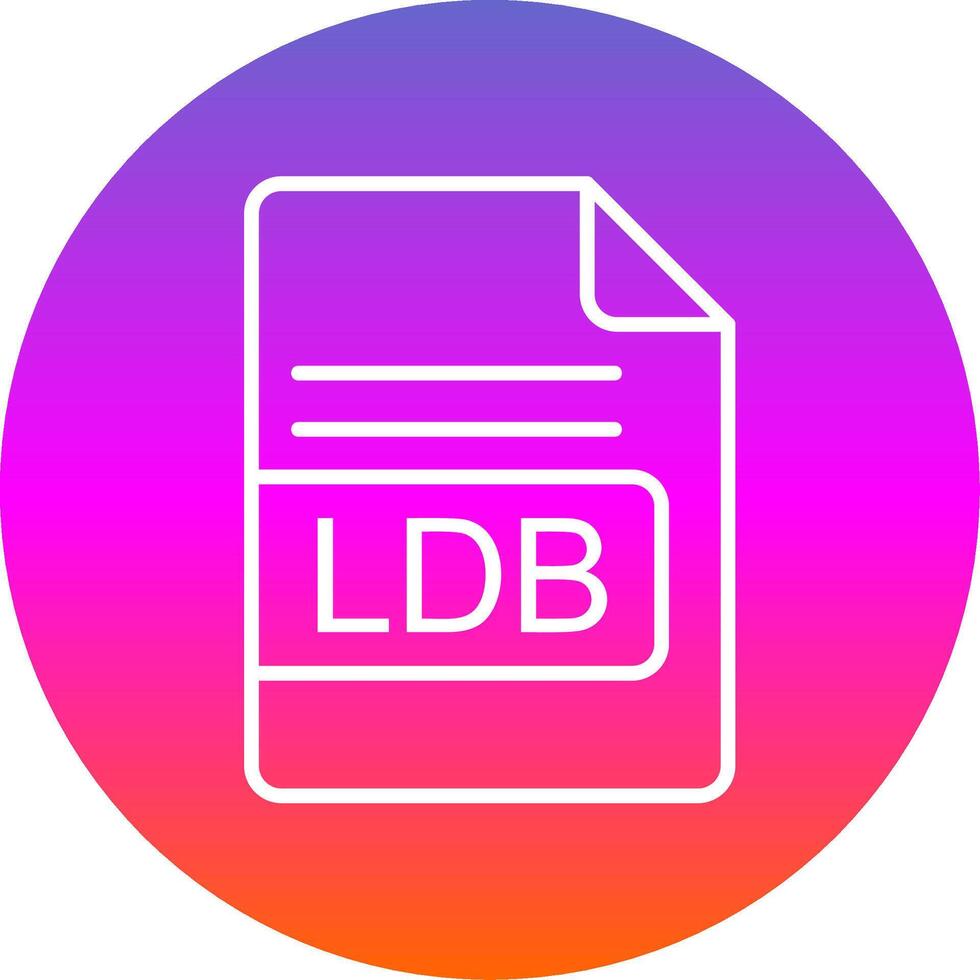 ldb file formato linea pendenza cerchio icona vettore