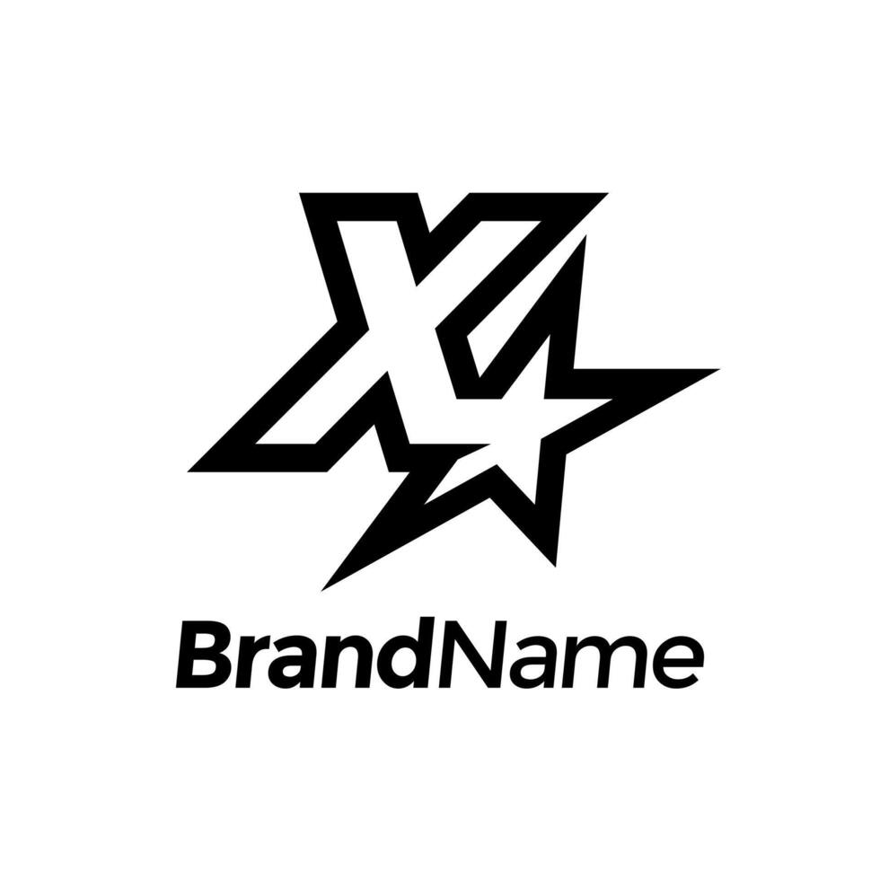 moderno e stilista iniziale X stella logo vettore