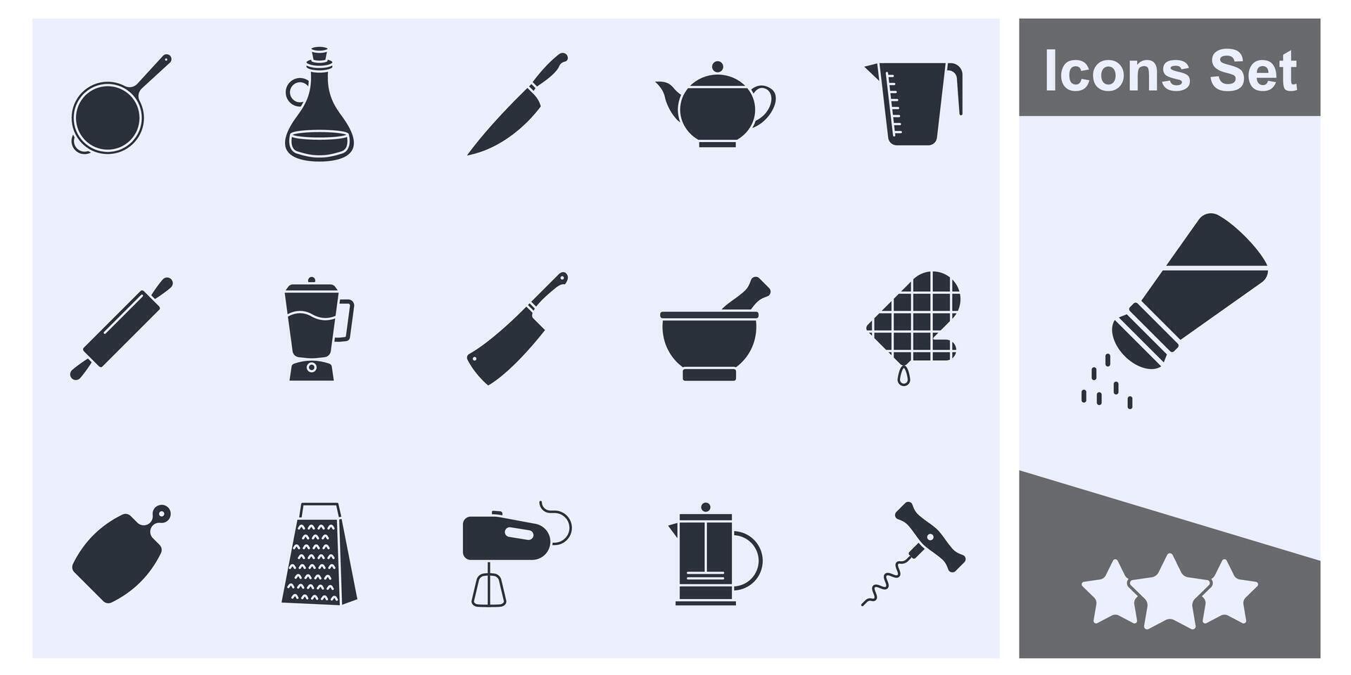 cucina e cucinando icona impostato simbolo collezione, logo isolato illustrazione vettore