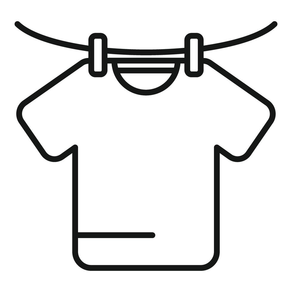 essiccazione maglietta su filo icona schema . domestico domestico vettore