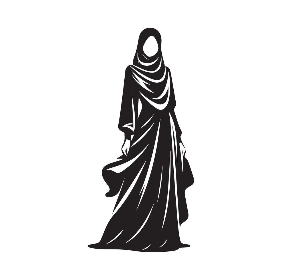hijab stile moda in piedi illustrazione design vettore