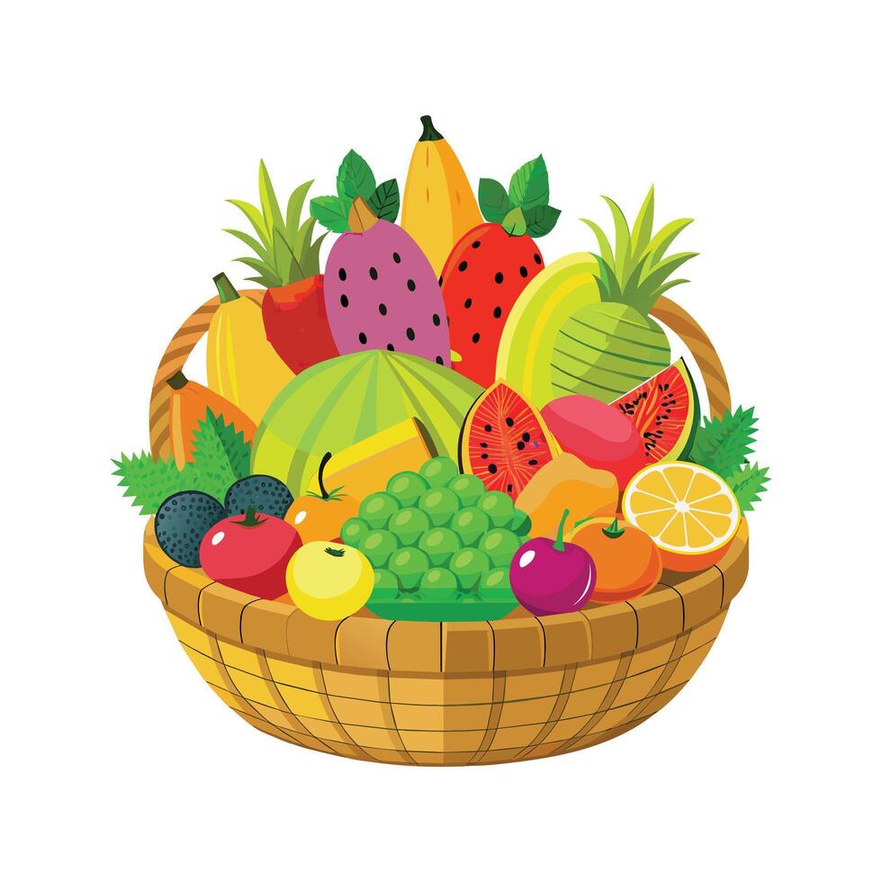 un' varietà di frutta illustrazione vettore