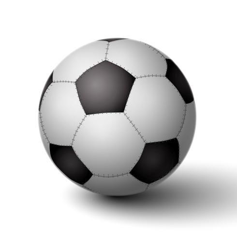 Pallone da calcio realistico per icona di calcio vettore