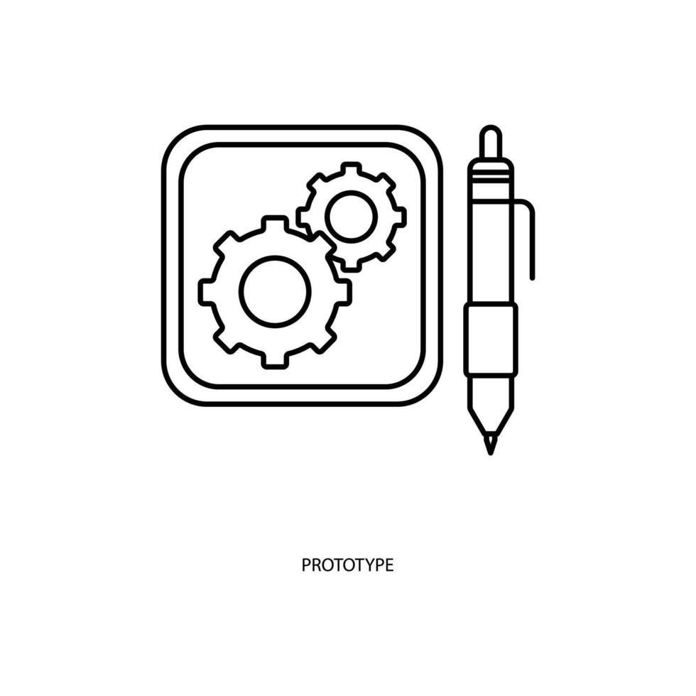 prototipo concetto linea icona. semplice elemento illustrazione. prototipo concetto schema simbolo design. vettore