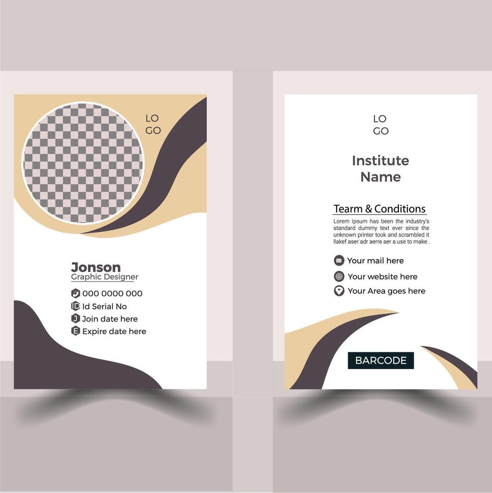 professionale e inteligente id carta design vettore