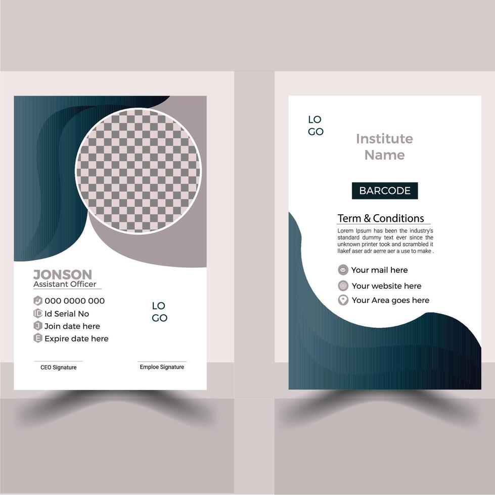 professionale e inteligente id carta design vettore