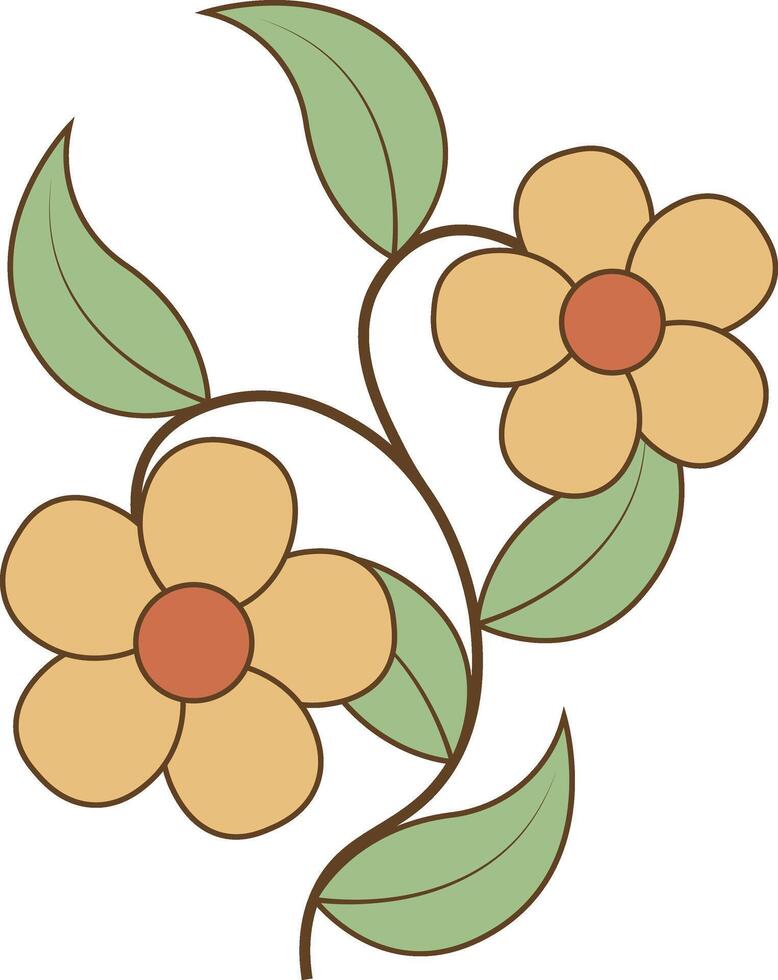 mano disegnato floreale botanico ramo nel minimalista stile. isolato illustrazione su bianca sfondo vettore