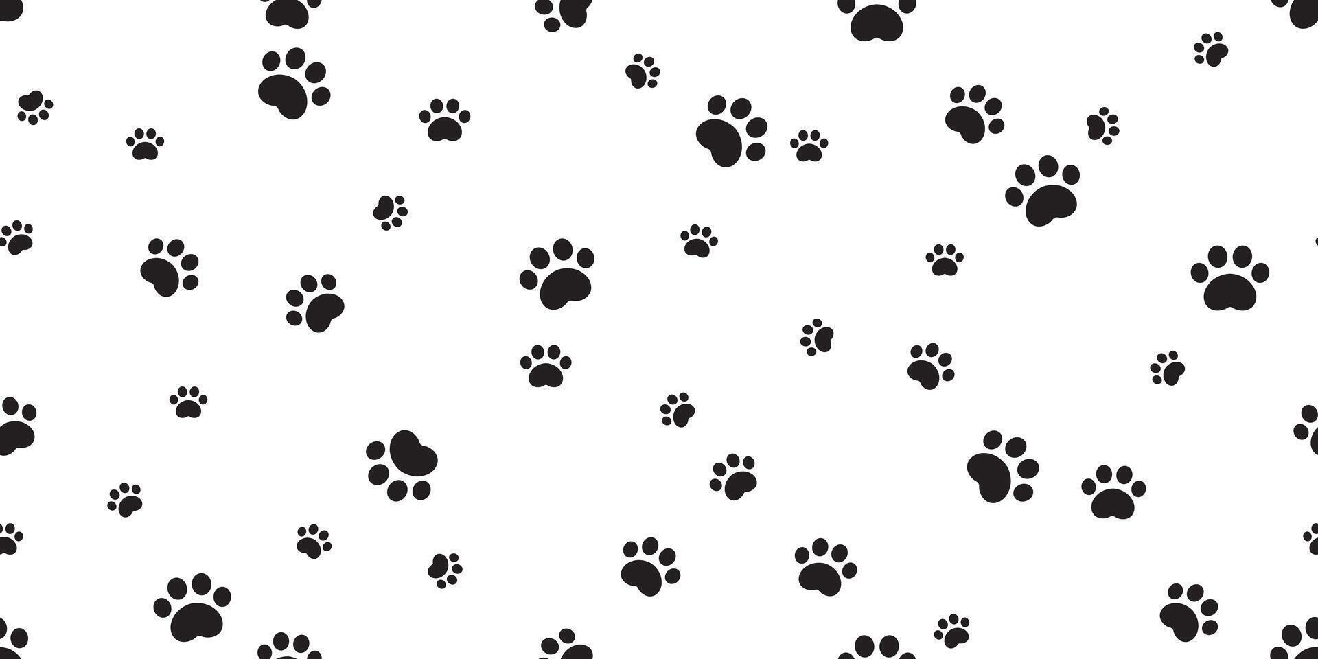 cane zampa senza soluzione di continuità modello gatto orma orso francese bulldog cartone animato isolato piastrella sfondo ripetere sfondo sciarpa scarabocchio illustrazione design vettore