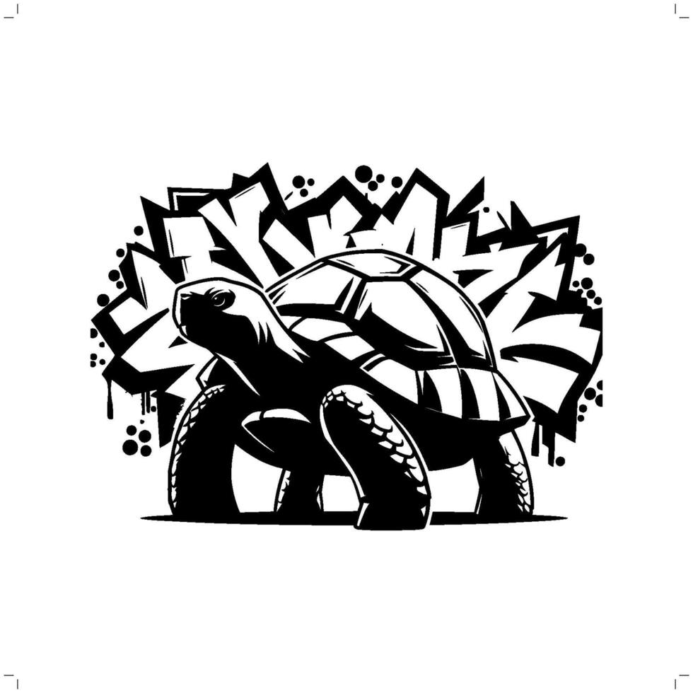 animale silhouette nel graffiti etichetta, anca salto, strada arte tipografia illustrazione. vettore