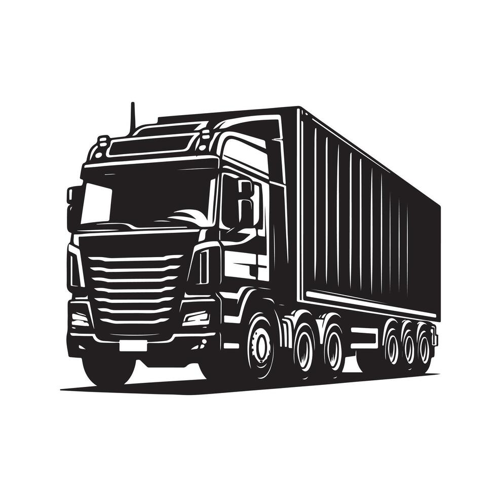 camion icona illustrazione silhouette vettore