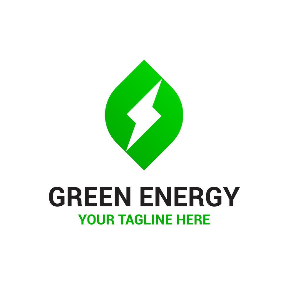 foglia verde ambiente energia energia logo vettore
