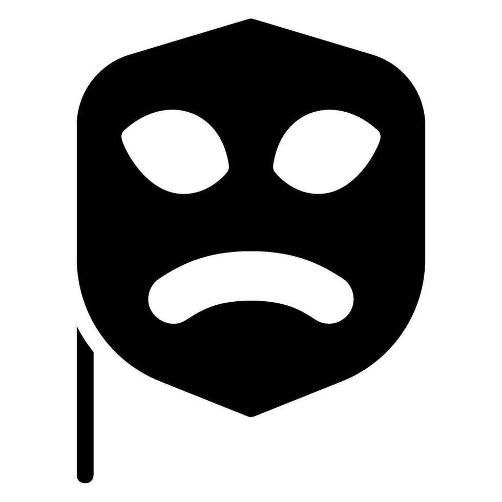 triste maschera glifo icona vettore