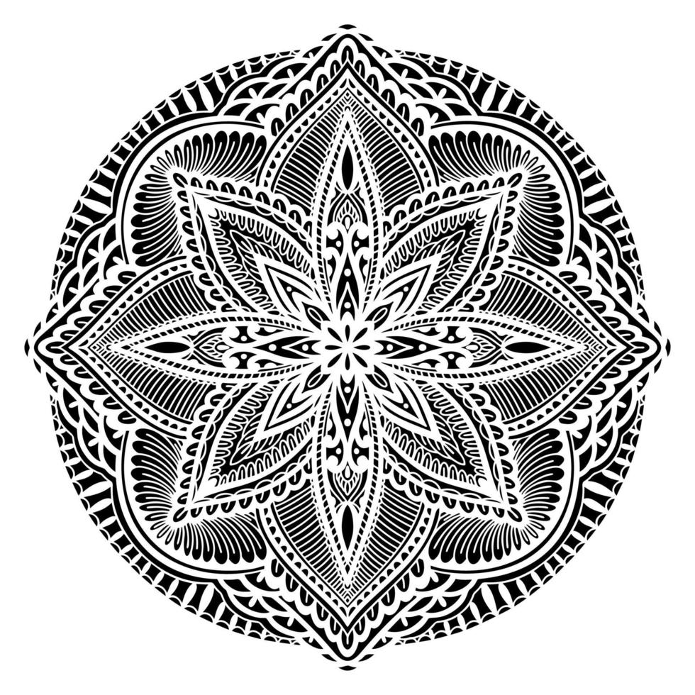 grafico rotondo tradizionale mandala astratto isolato in bianco background.boho forma indiana.stile etnico orientale. vettore