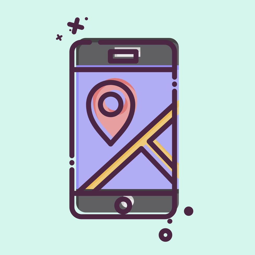 icona mobile GPS. relazionato per navigazione simbolo. mbe stile. semplice design illustrazione vettore