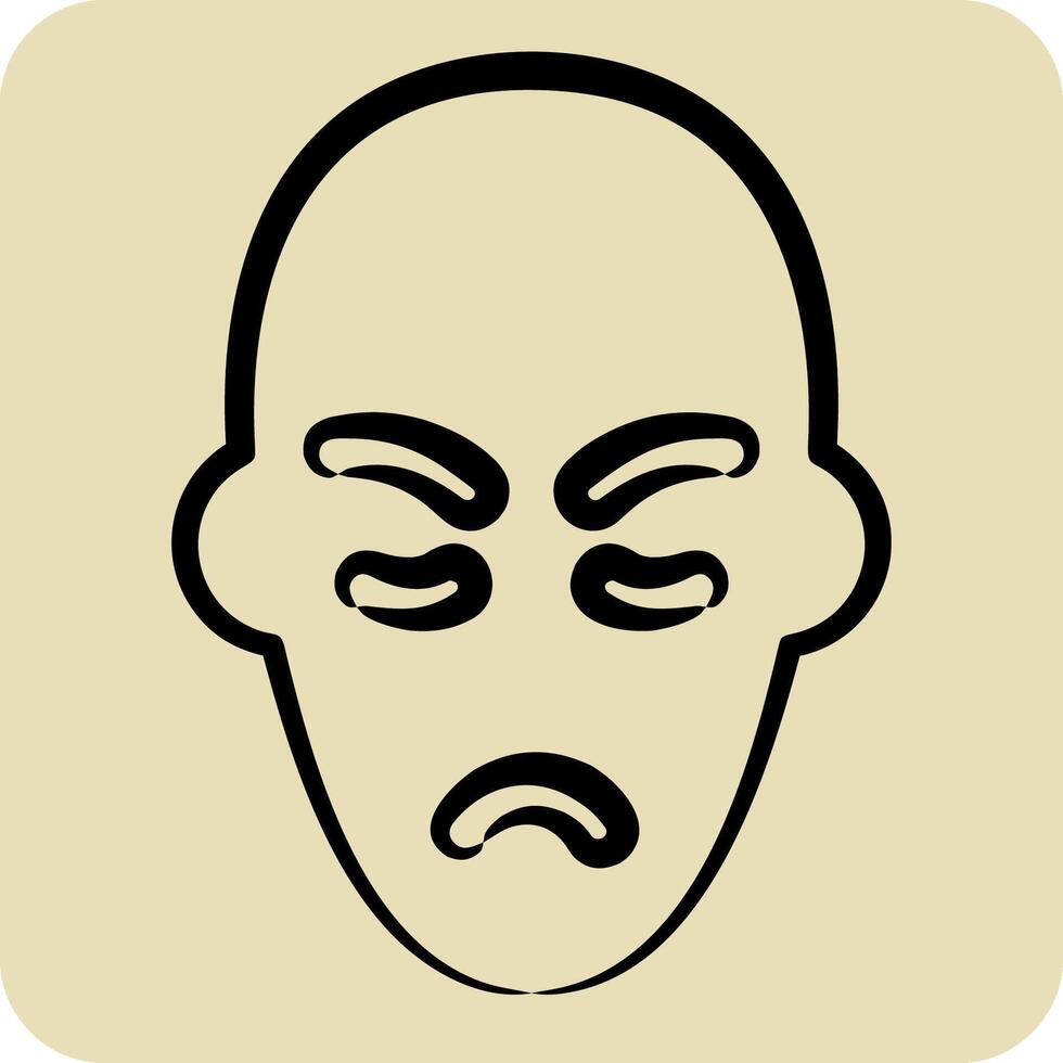 icona facciale plastica chirurgia. relazionato per medico specialità simbolo. mano disegnato stile. semplice design illustrazione vettore