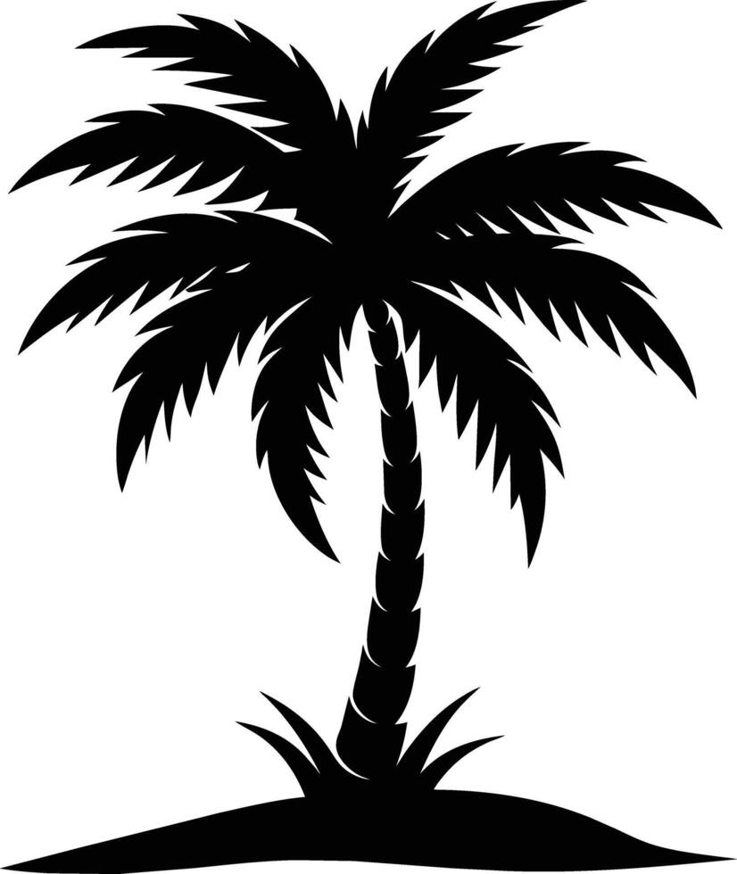 un' sbalorditivo palma albero silhouette catturato nel senza tempo bellezza vettore