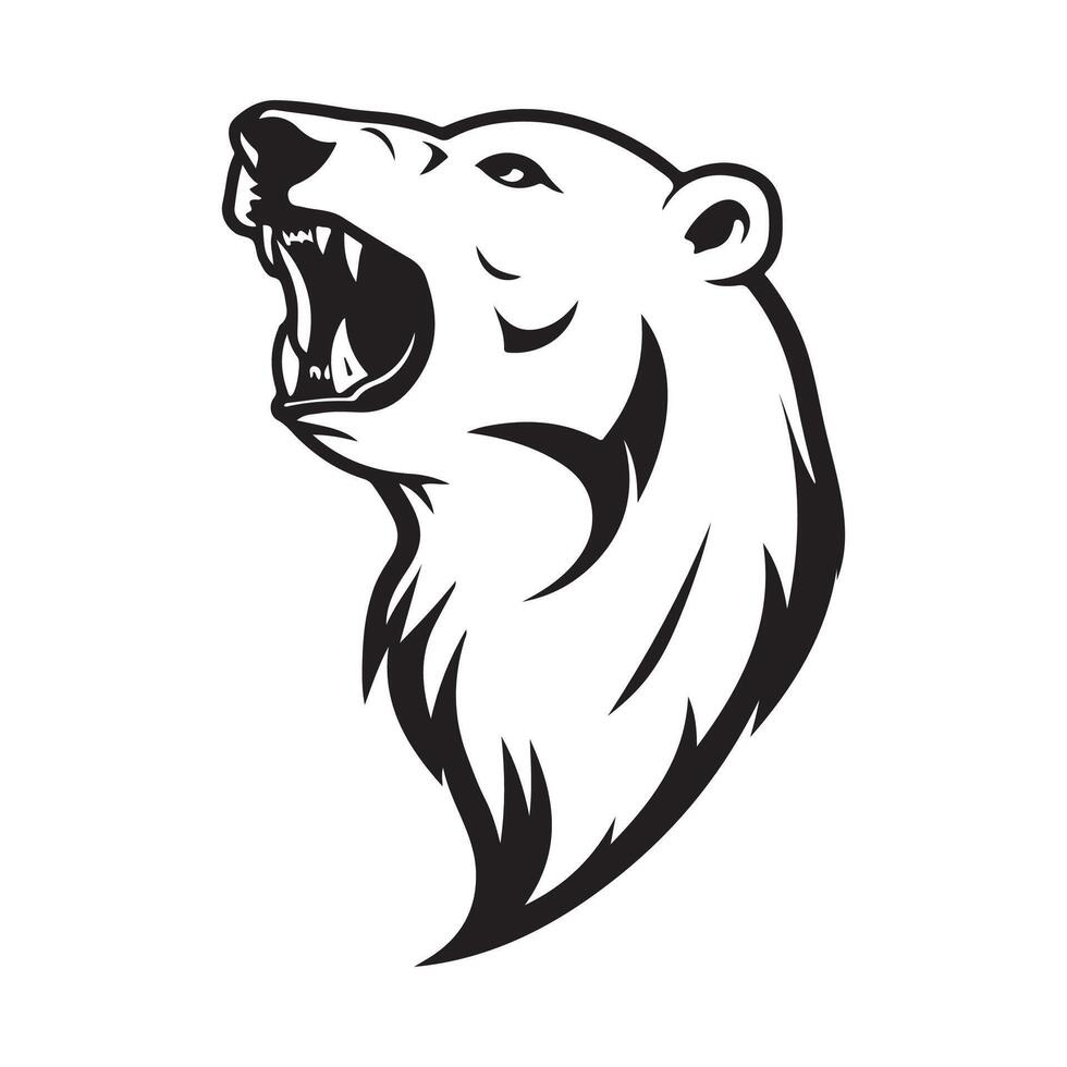 orso logo portafortuna design testa natura sport illustrazione emblema isolato squadra design vettore