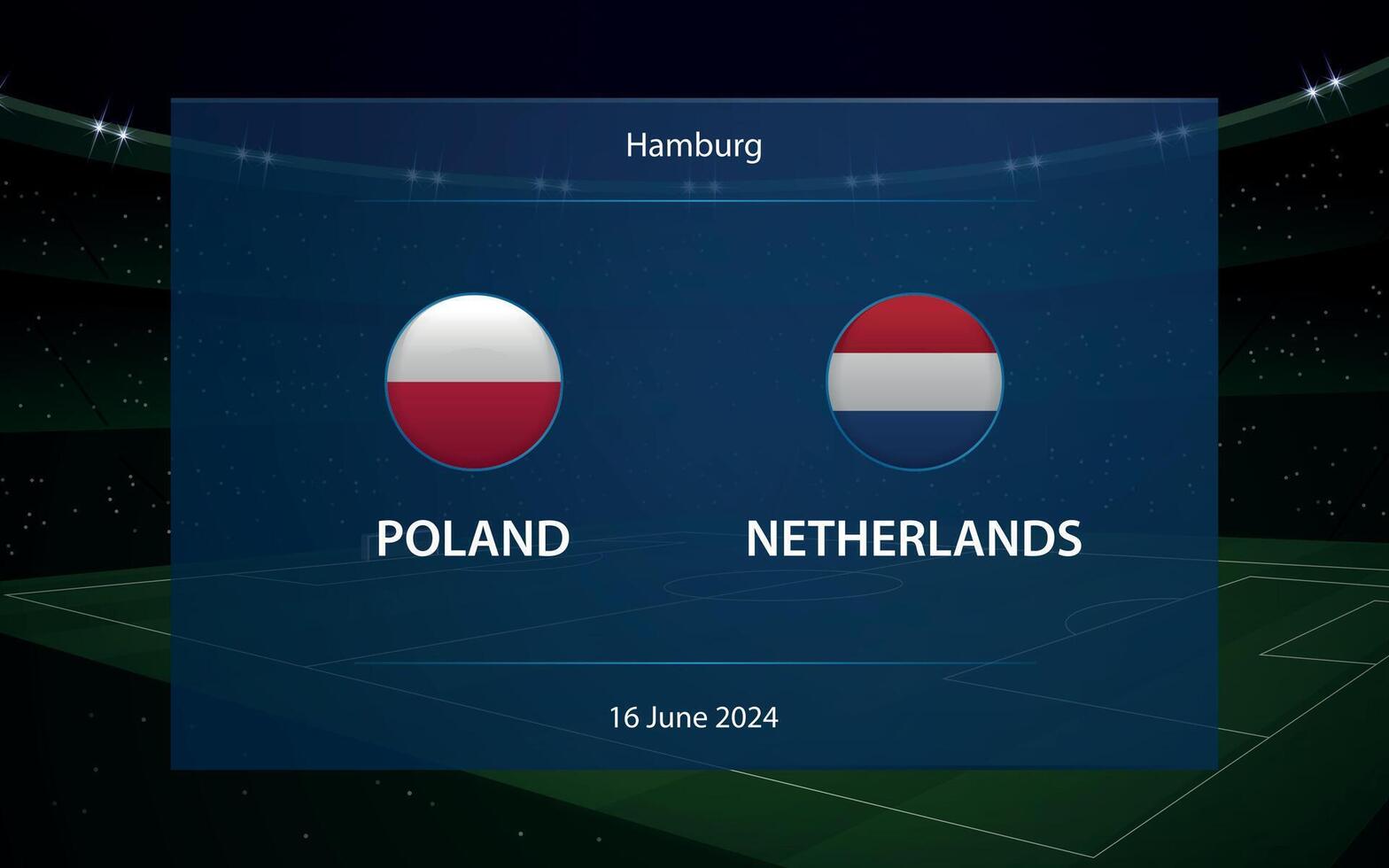 Polonia vs Olanda. Europa calcio torneo 2024 vettore