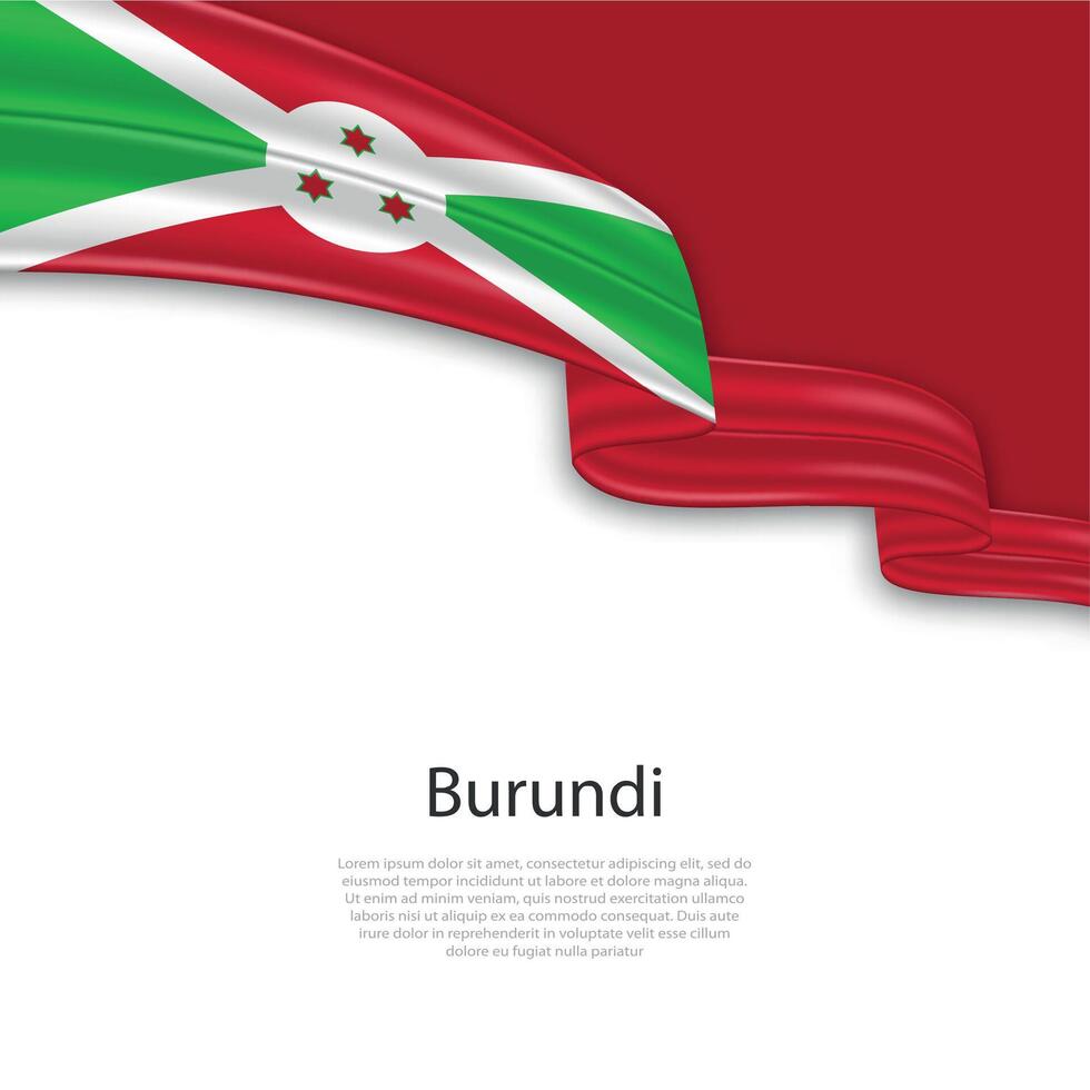 agitando nastro con bandiera di burundi vettore