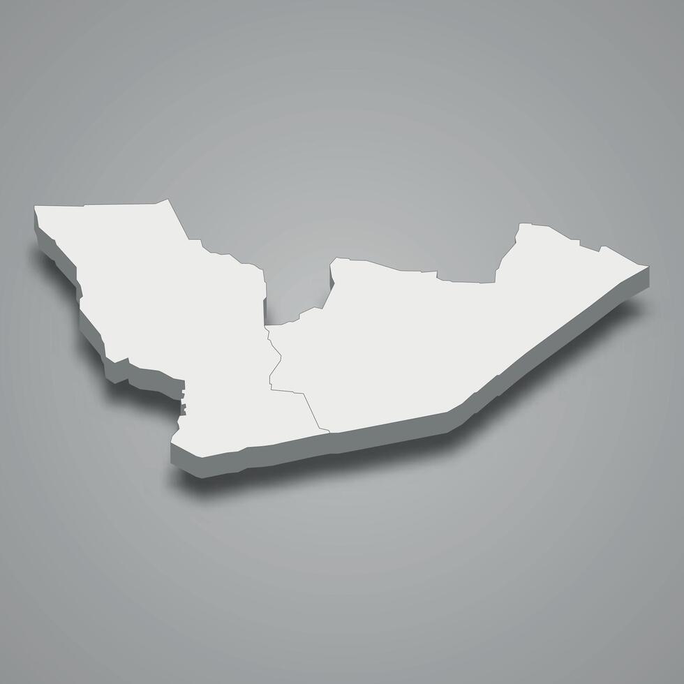 3d isometrico carta geografica di ain guezzam è un' regione di algeria vettore