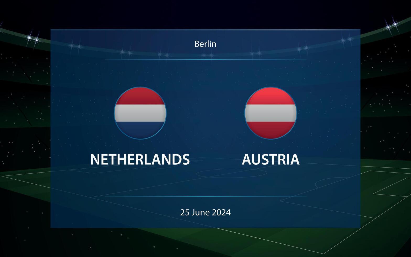 Olanda vs Austria. Europa calcio torneo 2024 vettore