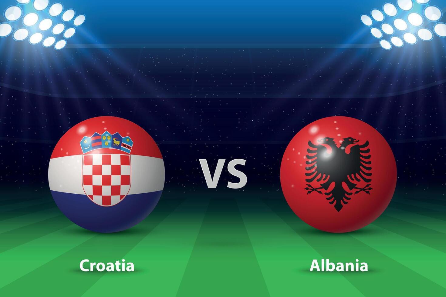 Croazia vs Albania. Europa calcio torneo 2024 vettore