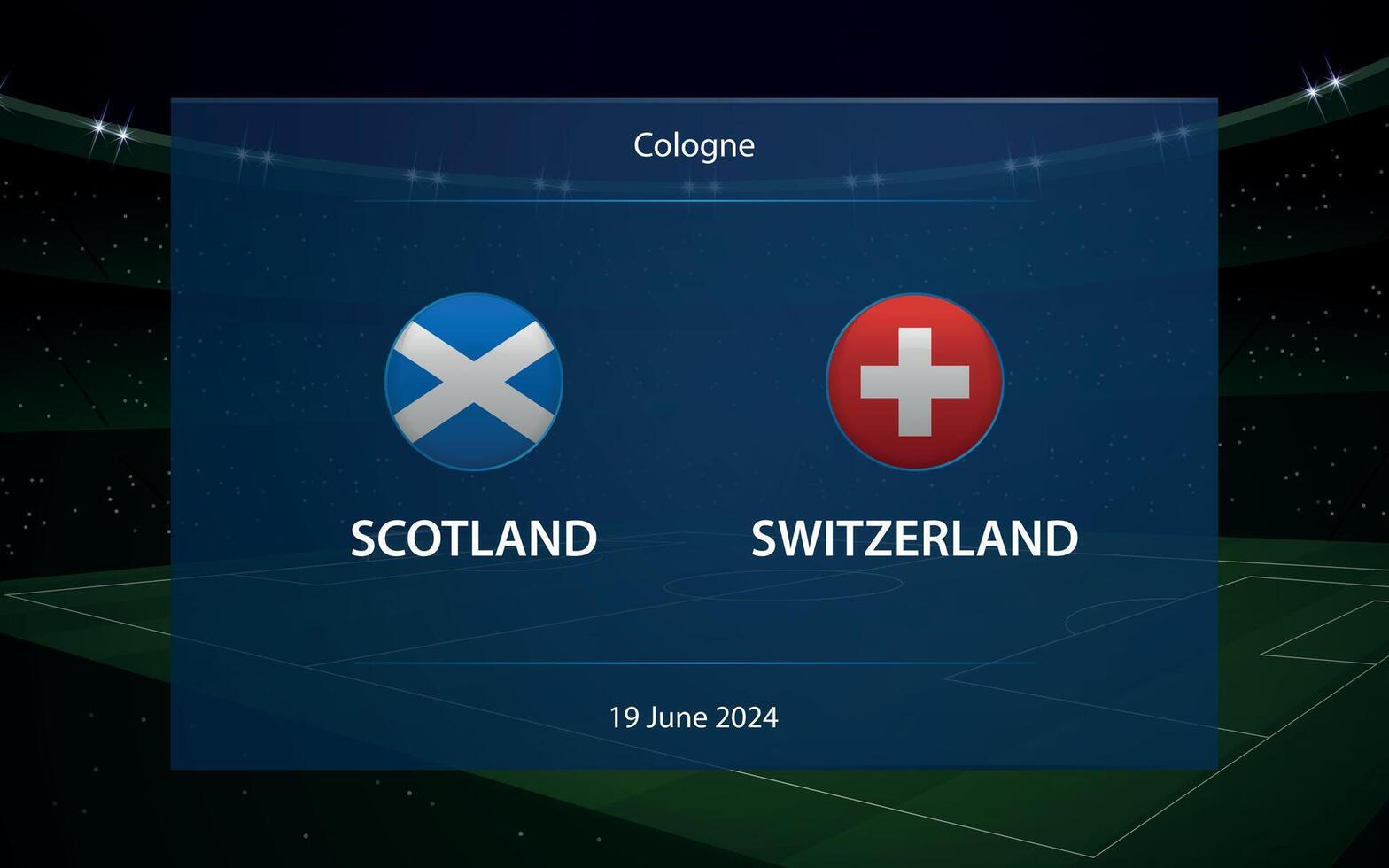 Scozia vs Svizzera. Europa calcio torneo 2024 vettore