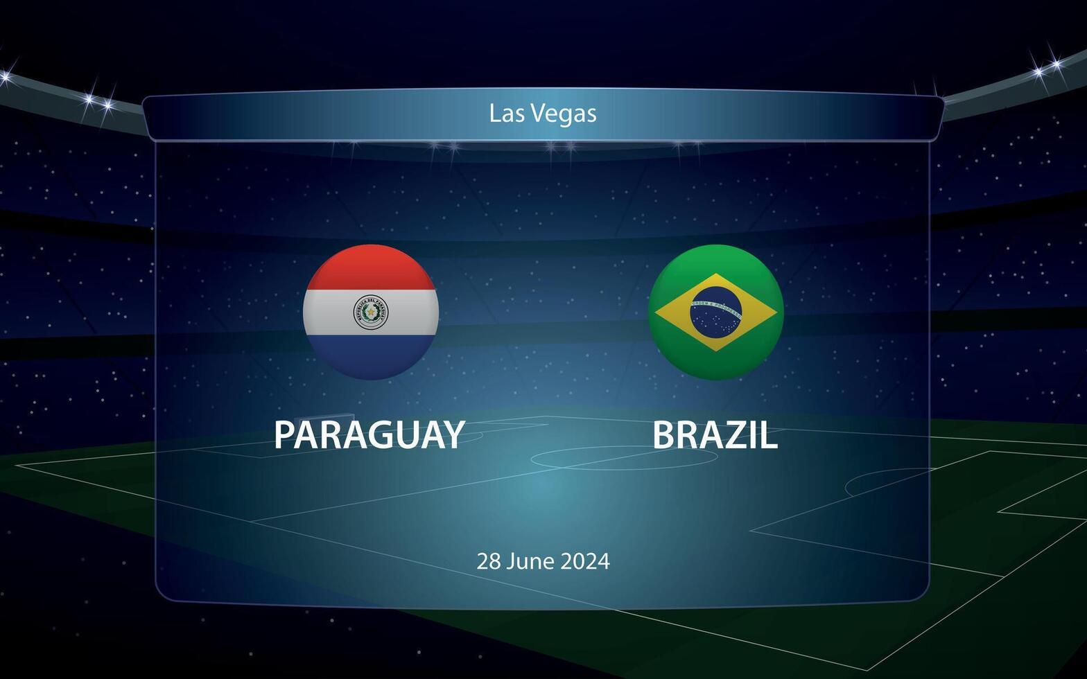 paraguay vs brasile. America calcio torneo 2024 vettore