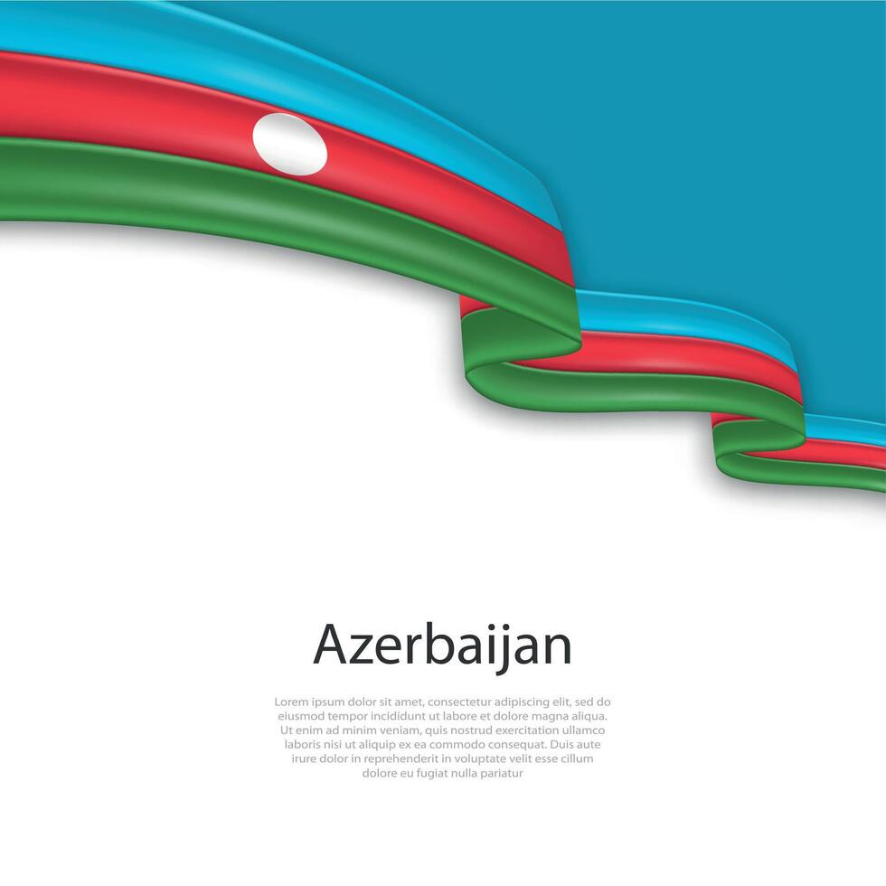 agitando nastro con bandiera di azerbaijan vettore