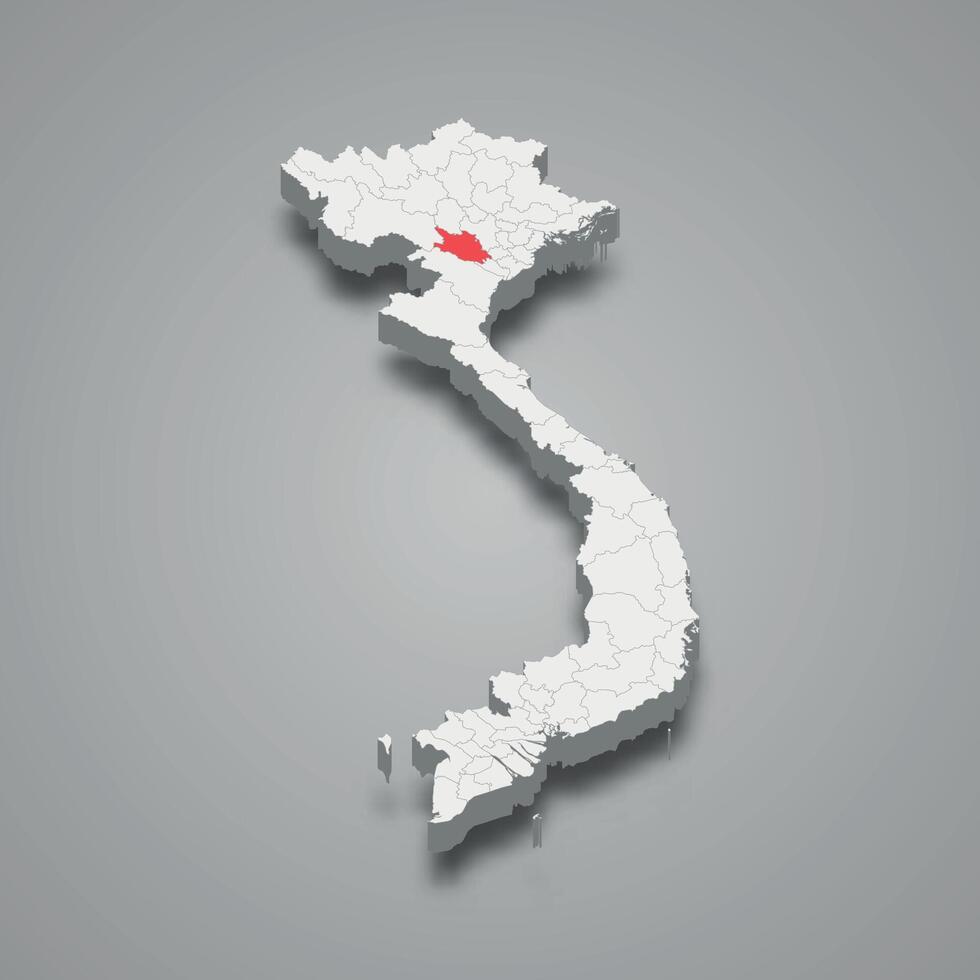 hoa bin regione Posizione entro Vietnam 3d carta geografica vettore