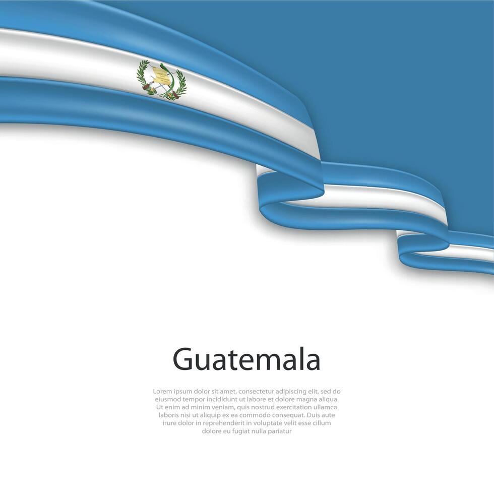 agitando nastro con bandiera di Guatemala vettore