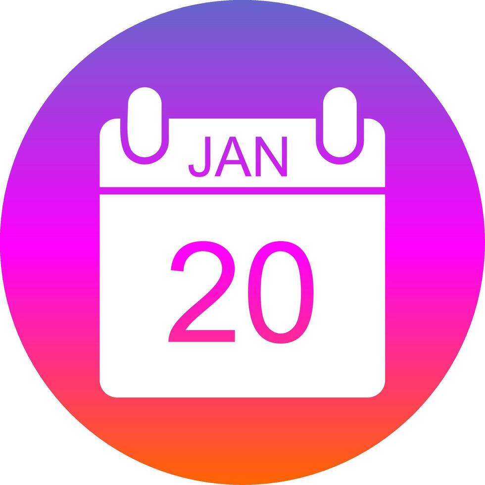 gennaio glifo pendenza cerchio icona design vettore