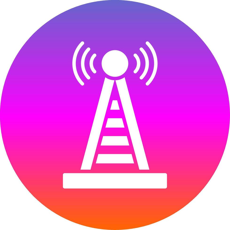 Radio Torre glifo pendenza cerchio icona design vettore
