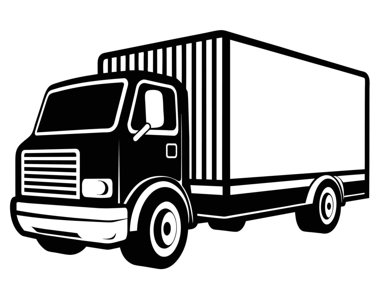 camion silhouette azione design vettore