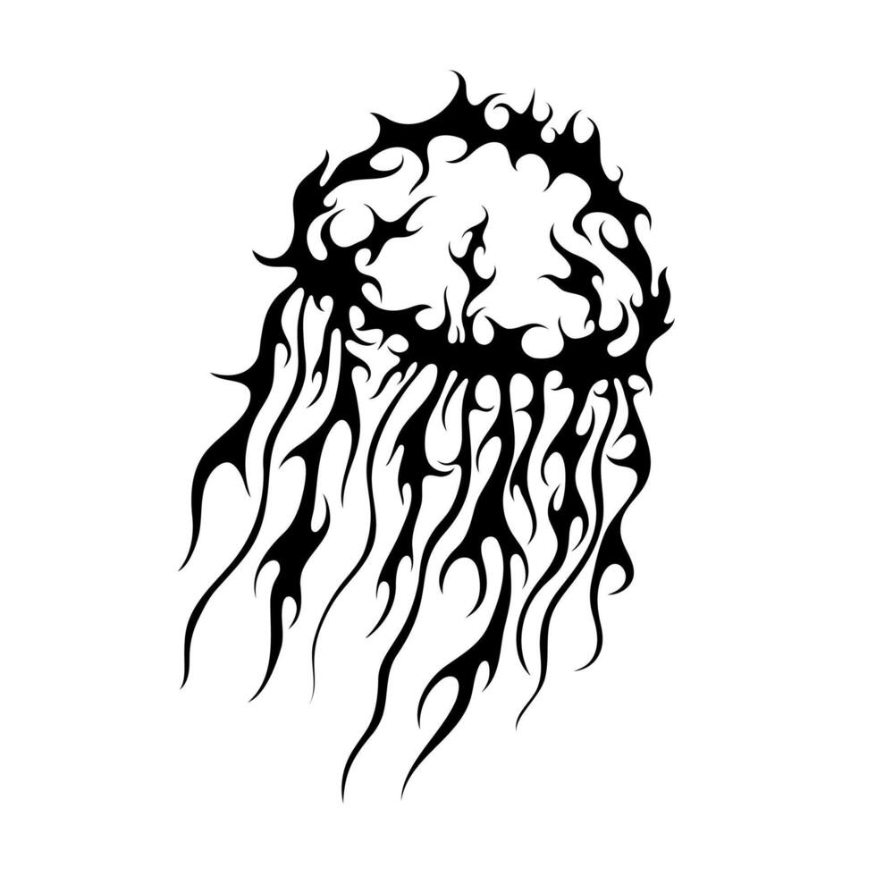 mano disegnato Medusa tatuaggio nel neo tribale stile vettore