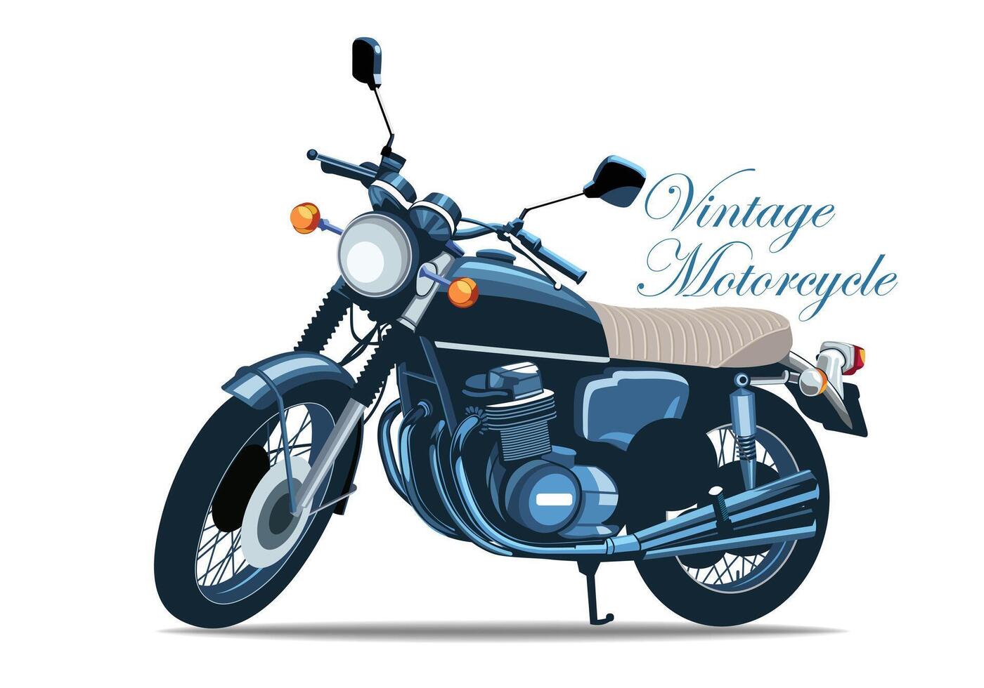 Vintage ▾ motociclo classico motocicletta blu colore isolato su bianca sfondo per sfondo design. vettore