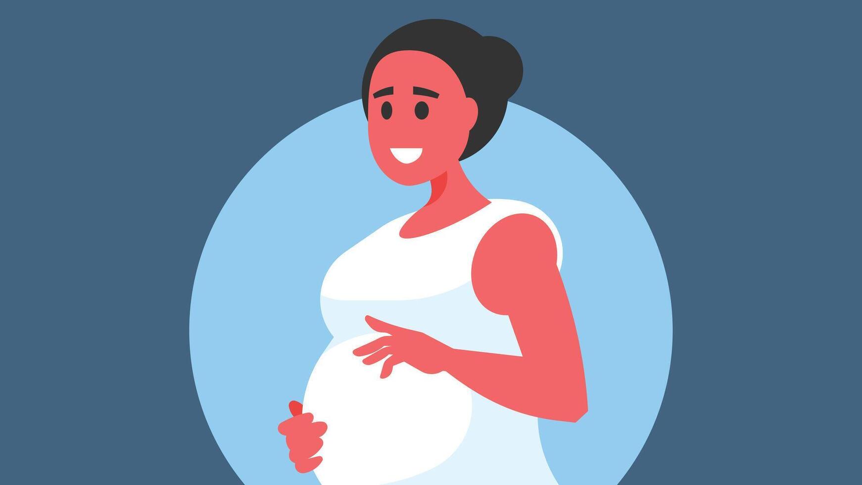 gravidanza concetto arte incinta donna aspettandosi e gravidanza analisi vettore
